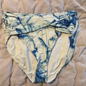 Blue and White Tie-Dye Bikini Bottom